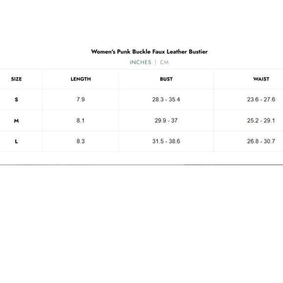 Punk Rock Buckle Up Bustier Top Sz M Stretchy Black Faux Leather Gothic Grommets - Picture 7 of 7